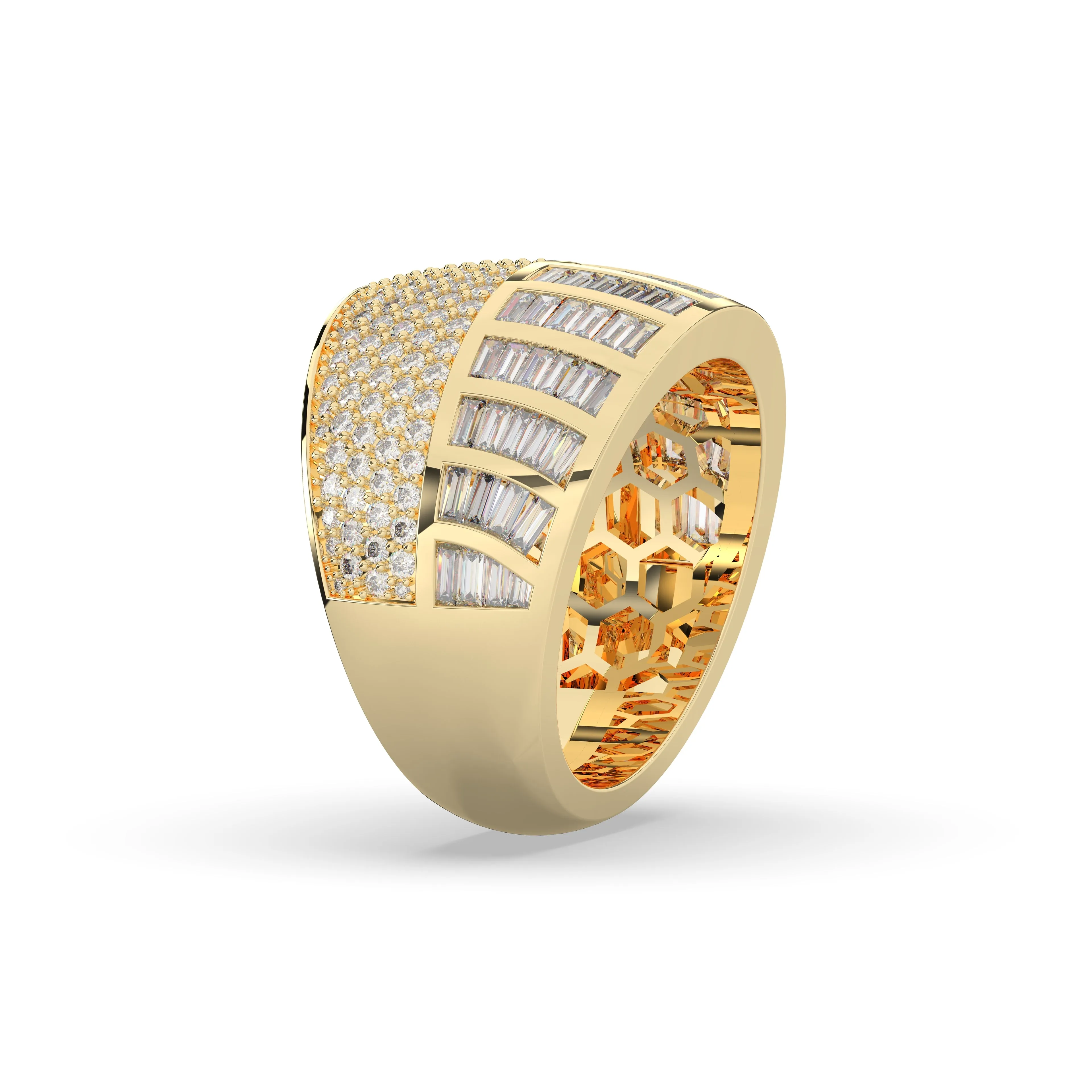 Half Round Half Baguette Band