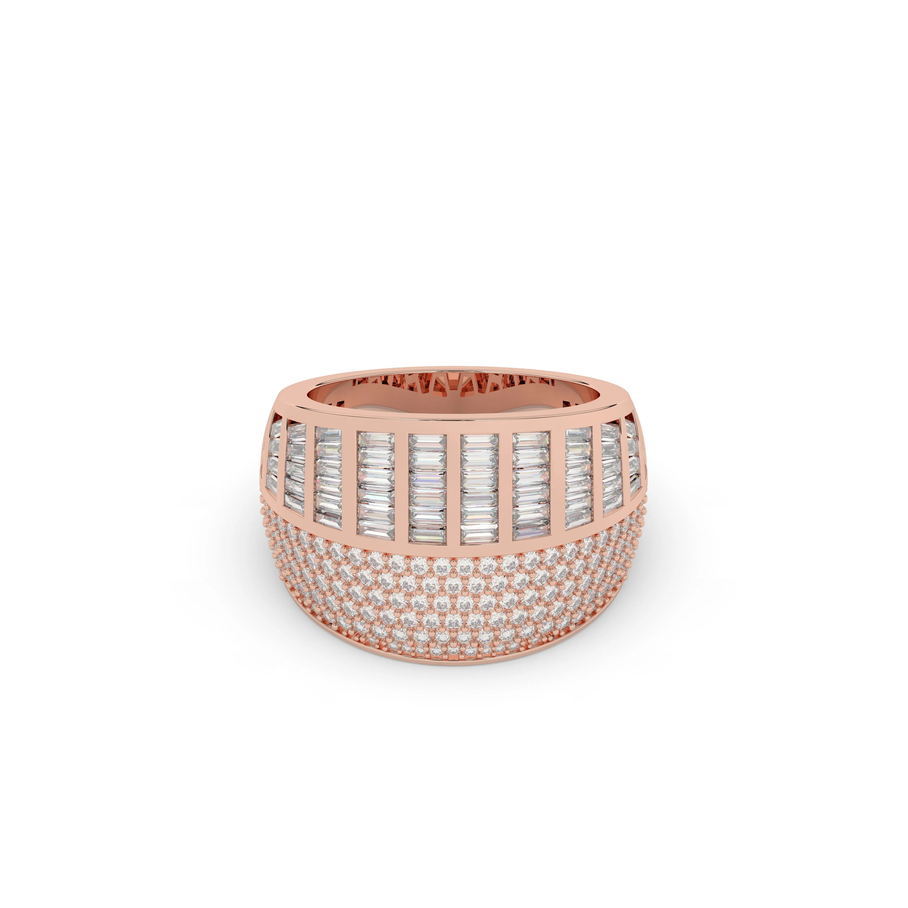 Half Round Half Baguette Band