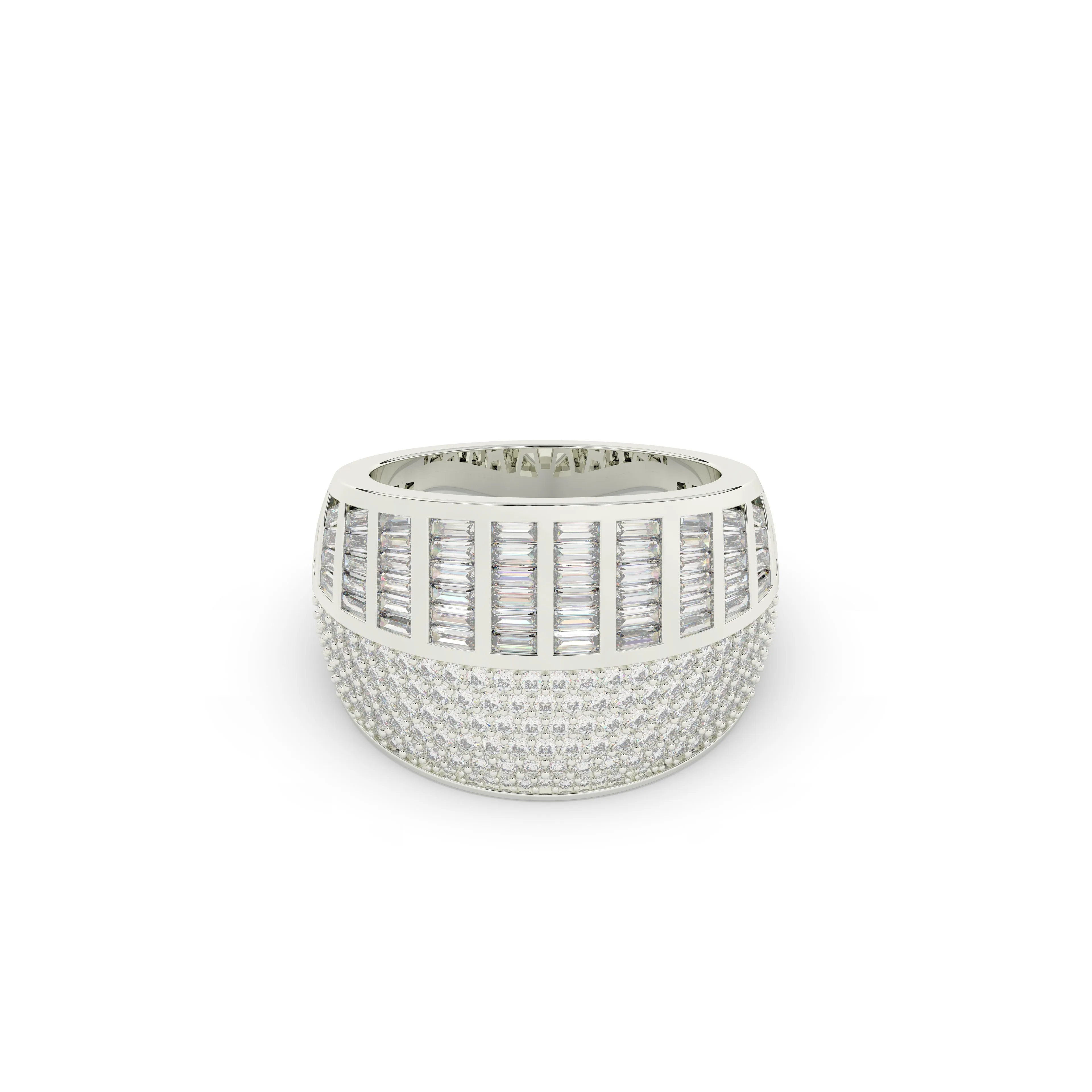 Half Round Half Baguette Band