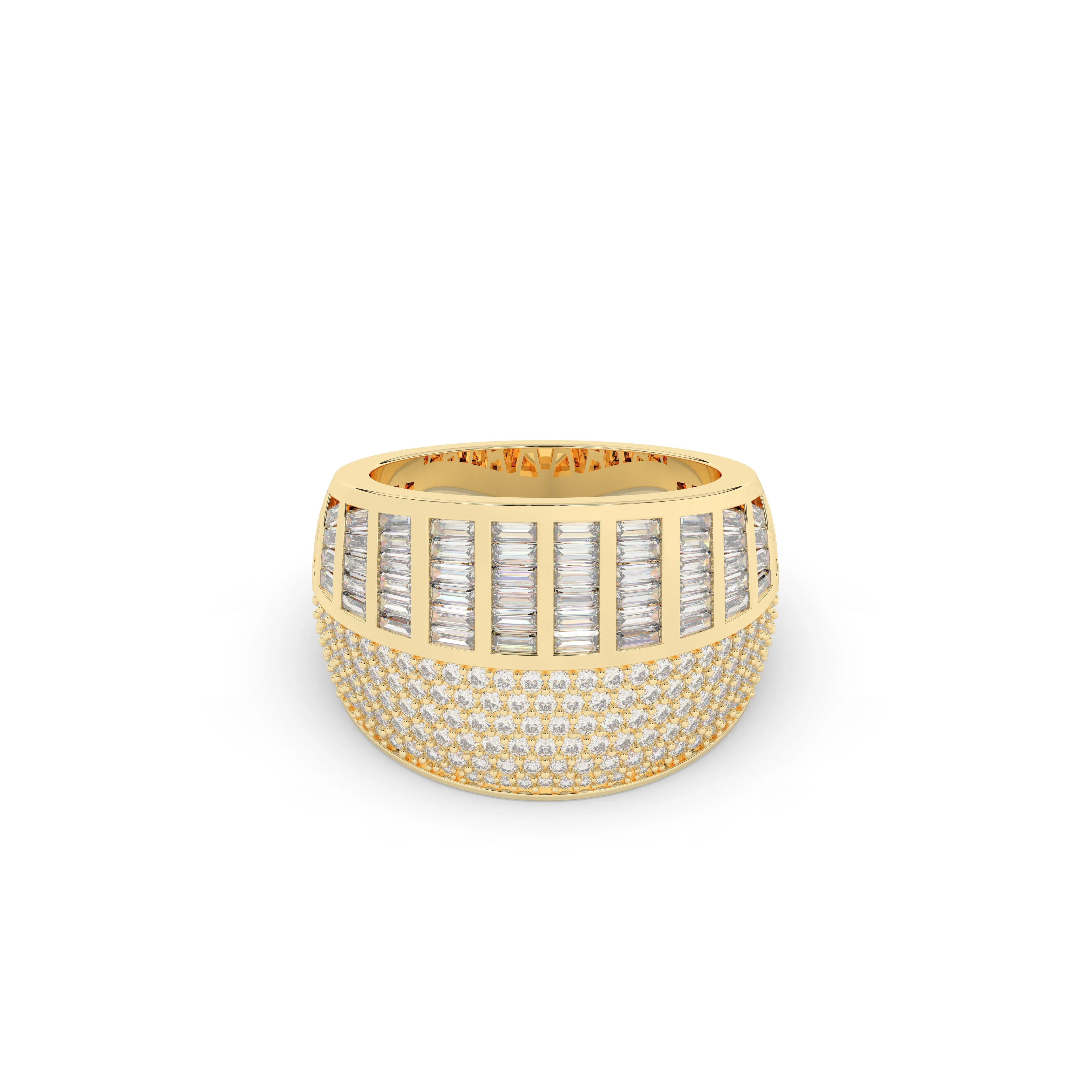 Half Round Half Baguette Band