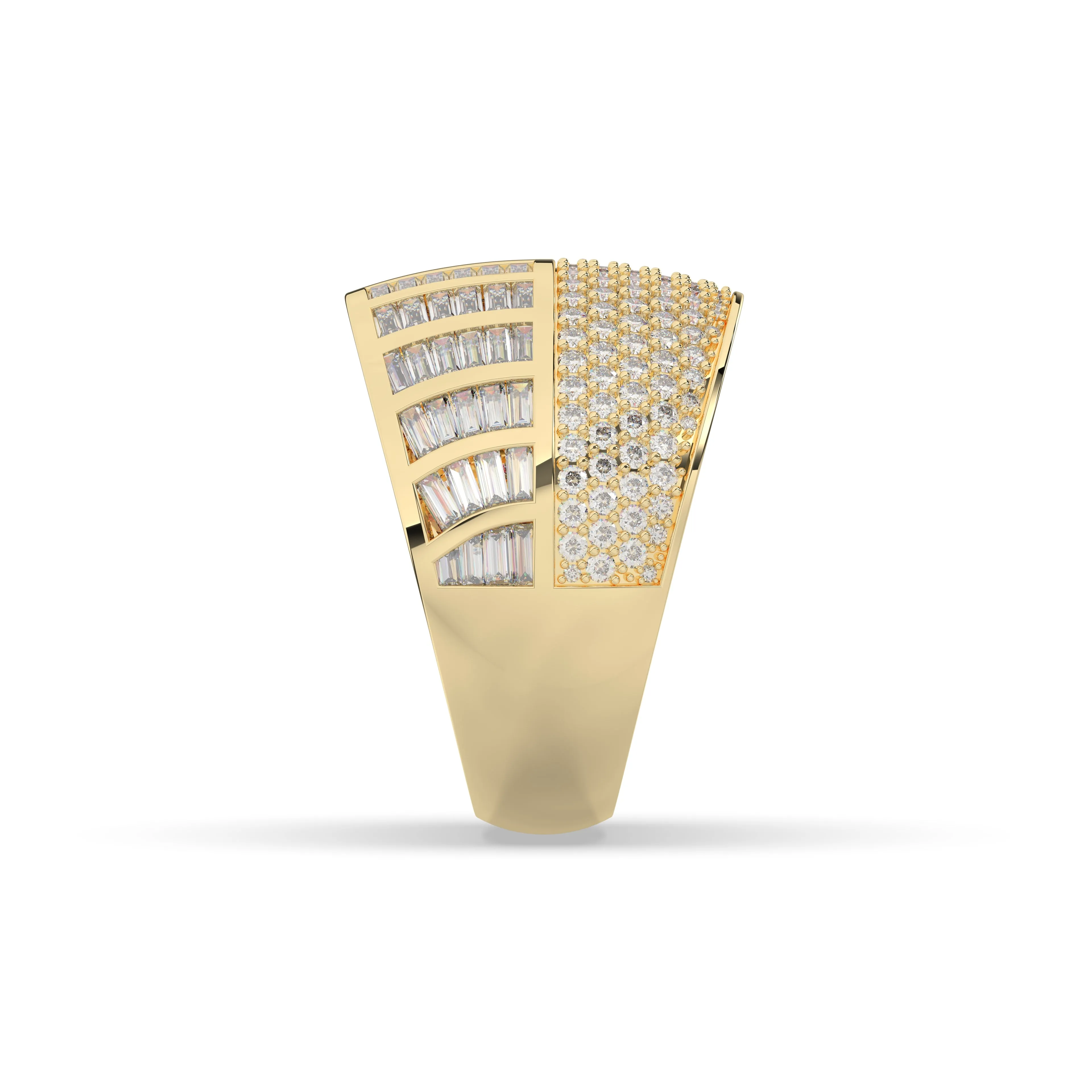 Half Round Half Baguette Band