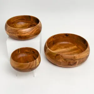 Handcrafted Wooden Bowls (Set of 3)