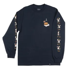 HUF x Popeye WIMPY LONG SLEEVE SHIRT MENS SKATEBOARDING LS TEE (NAVY)