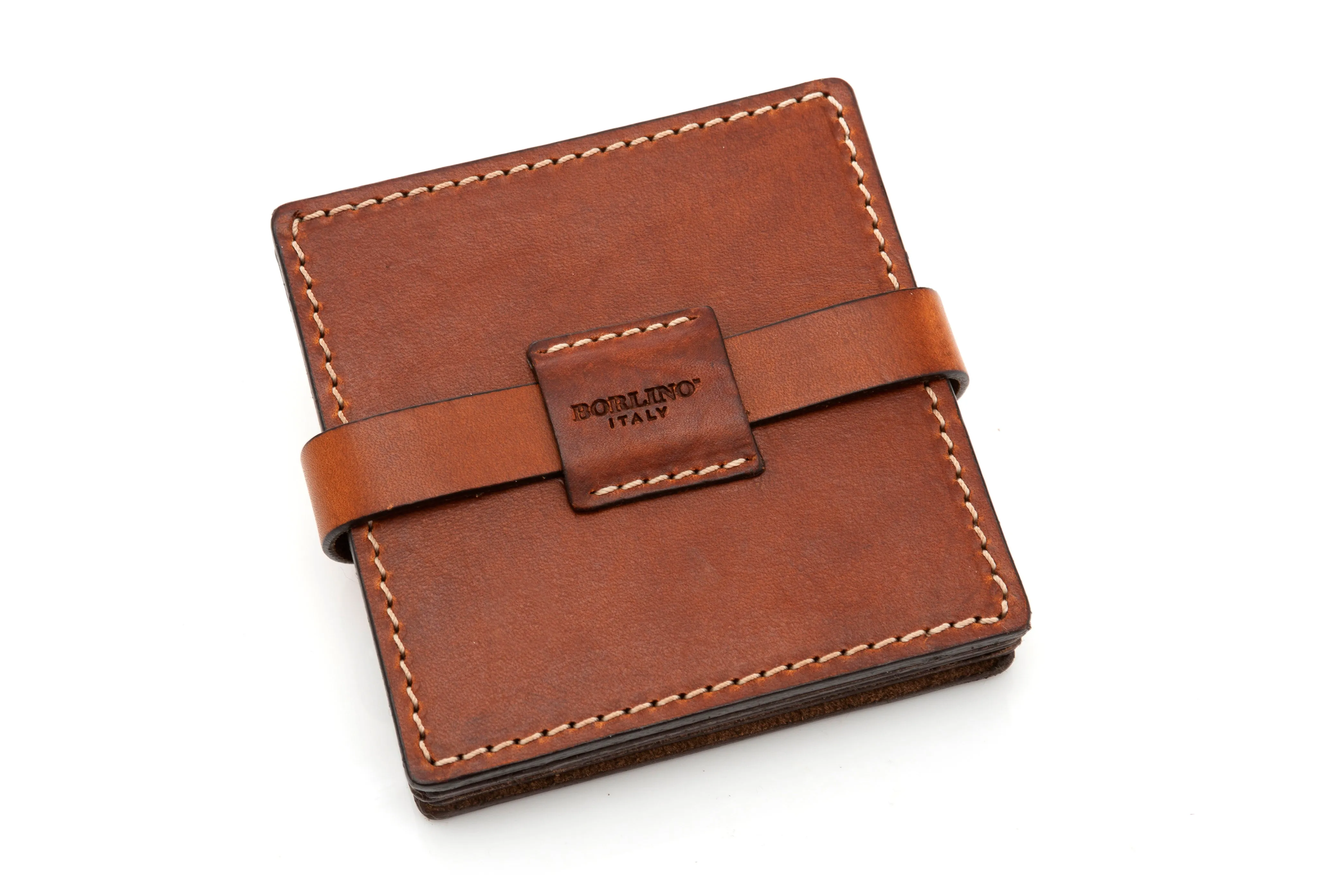 Italian Leather Drink Coasters - Terra