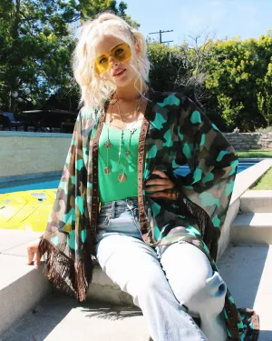 Jade Chocolate Camo Kimono