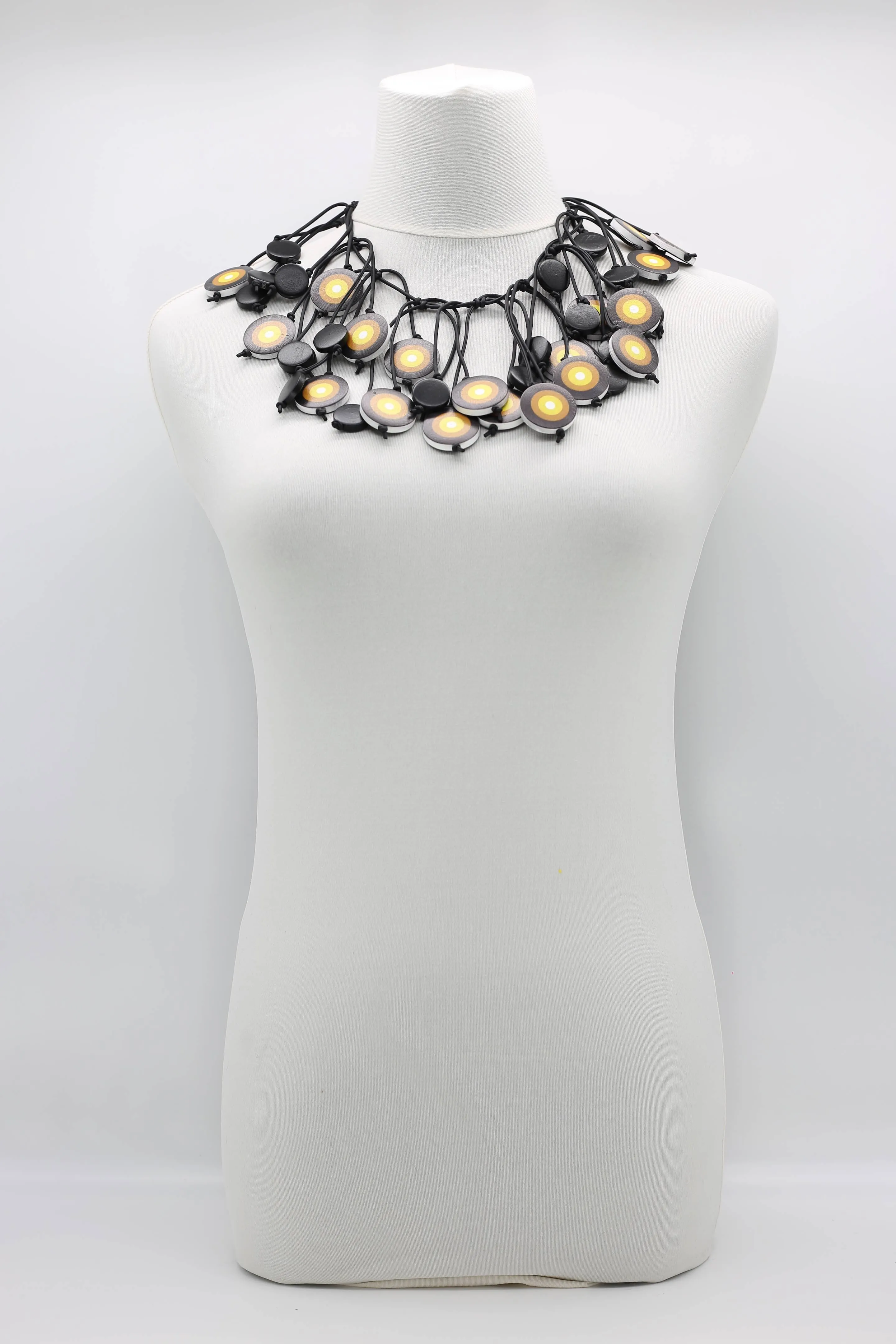 Jimi Hendrix Recycled Wooden Disks Necklace Short