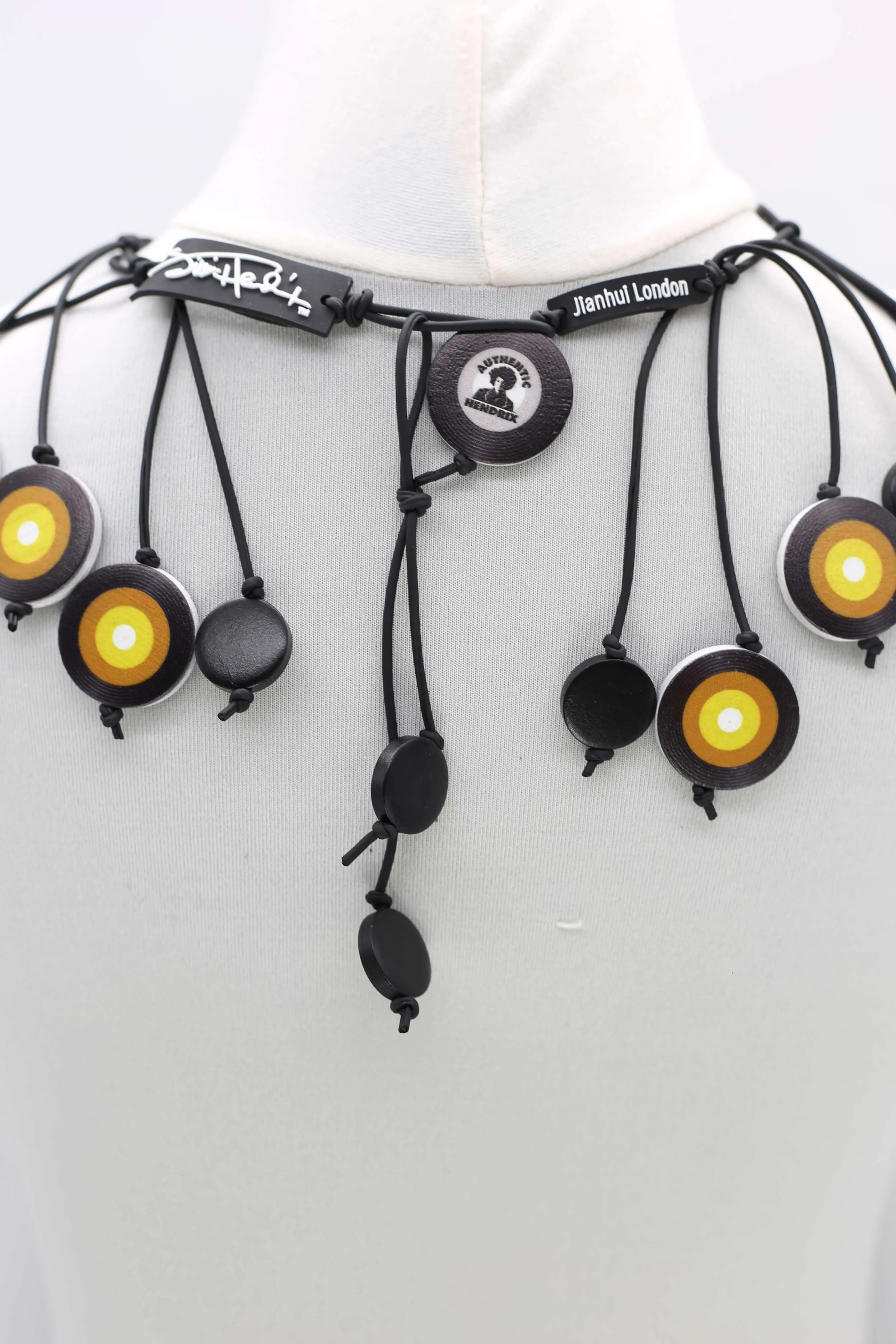 Jimi Hendrix Recycled Wooden Disks Necklace Short