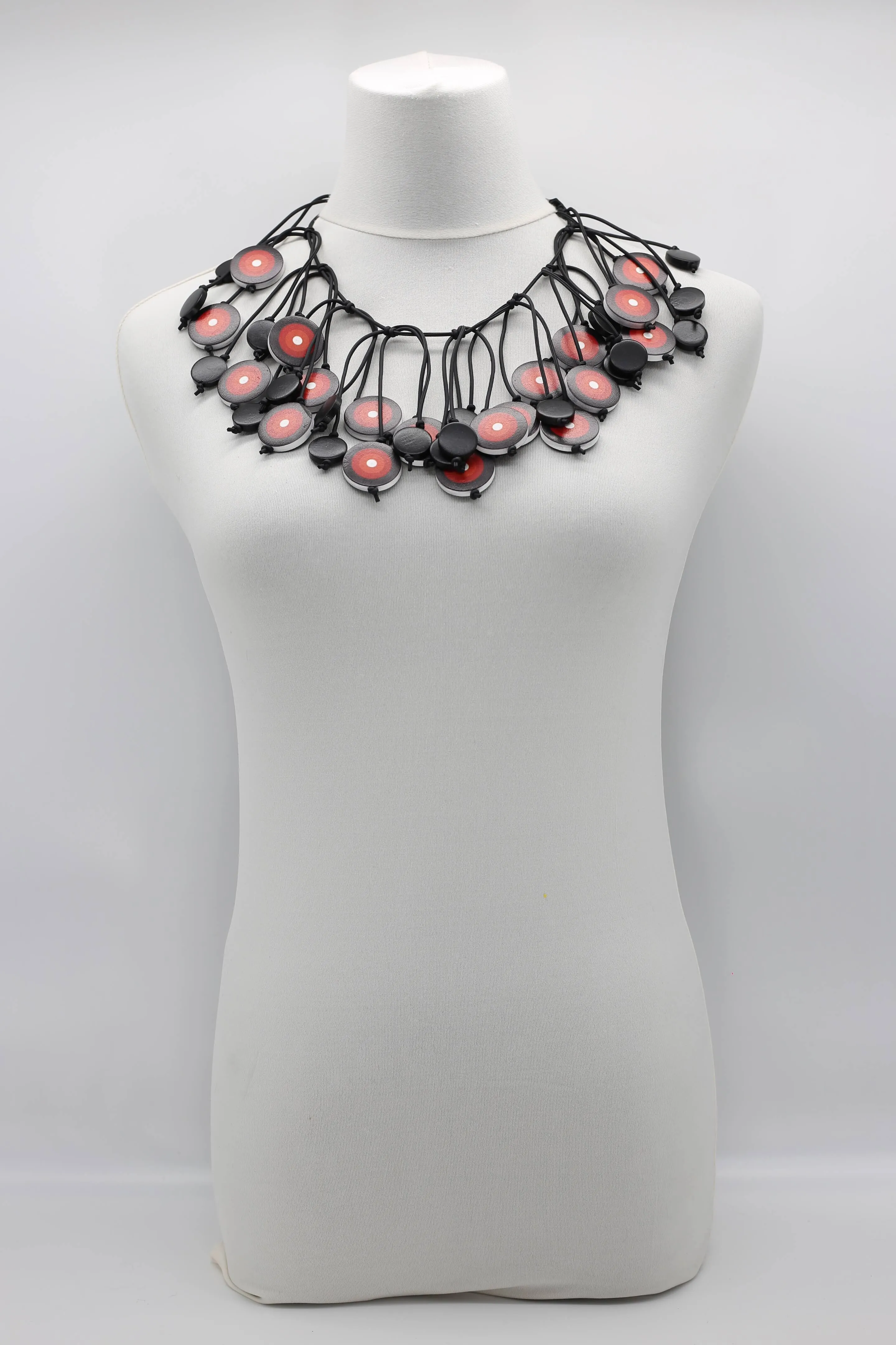 Jimi Hendrix Recycled Wooden Disks Necklace Short
