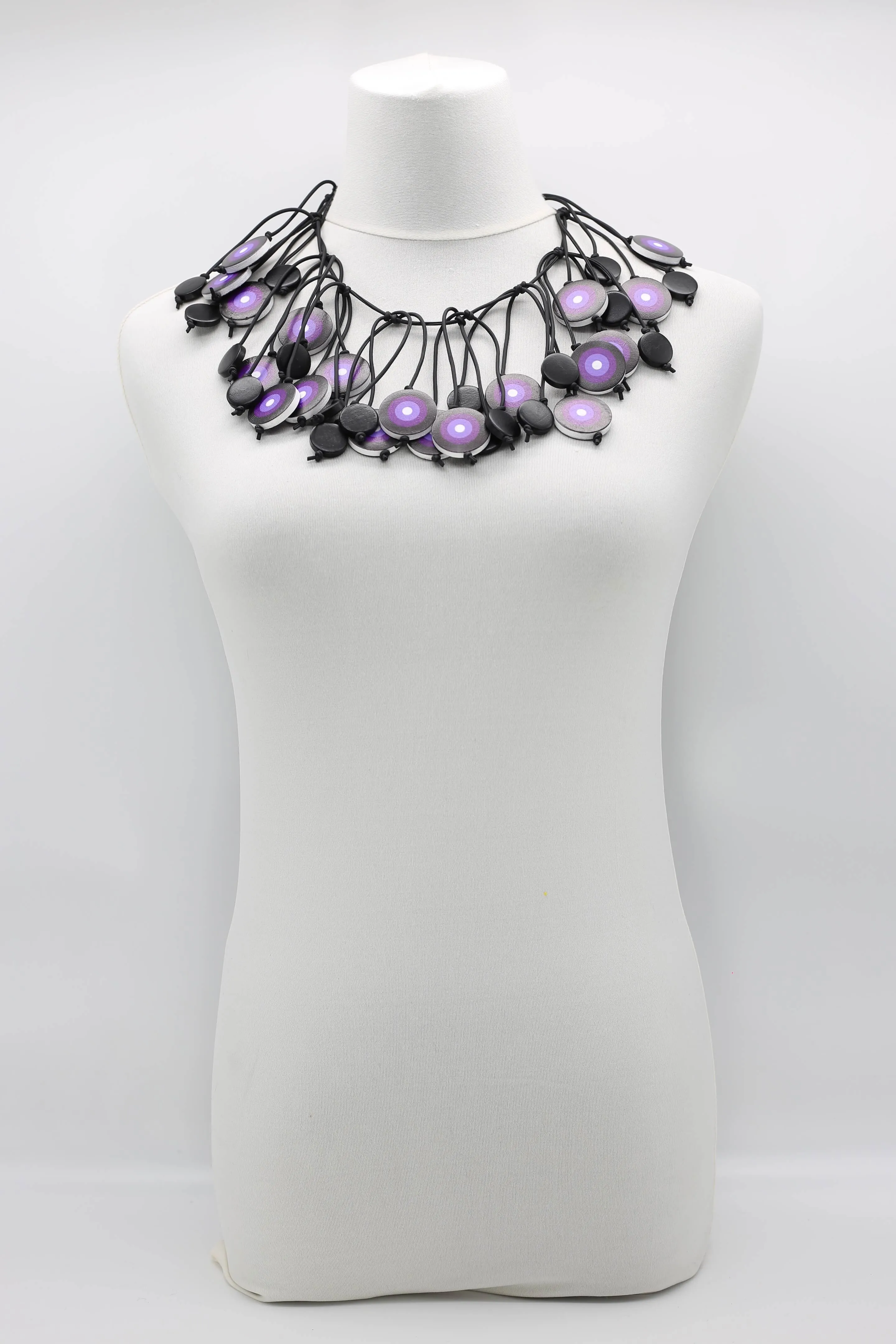 Jimi Hendrix Recycled Wooden Disks Necklace Short