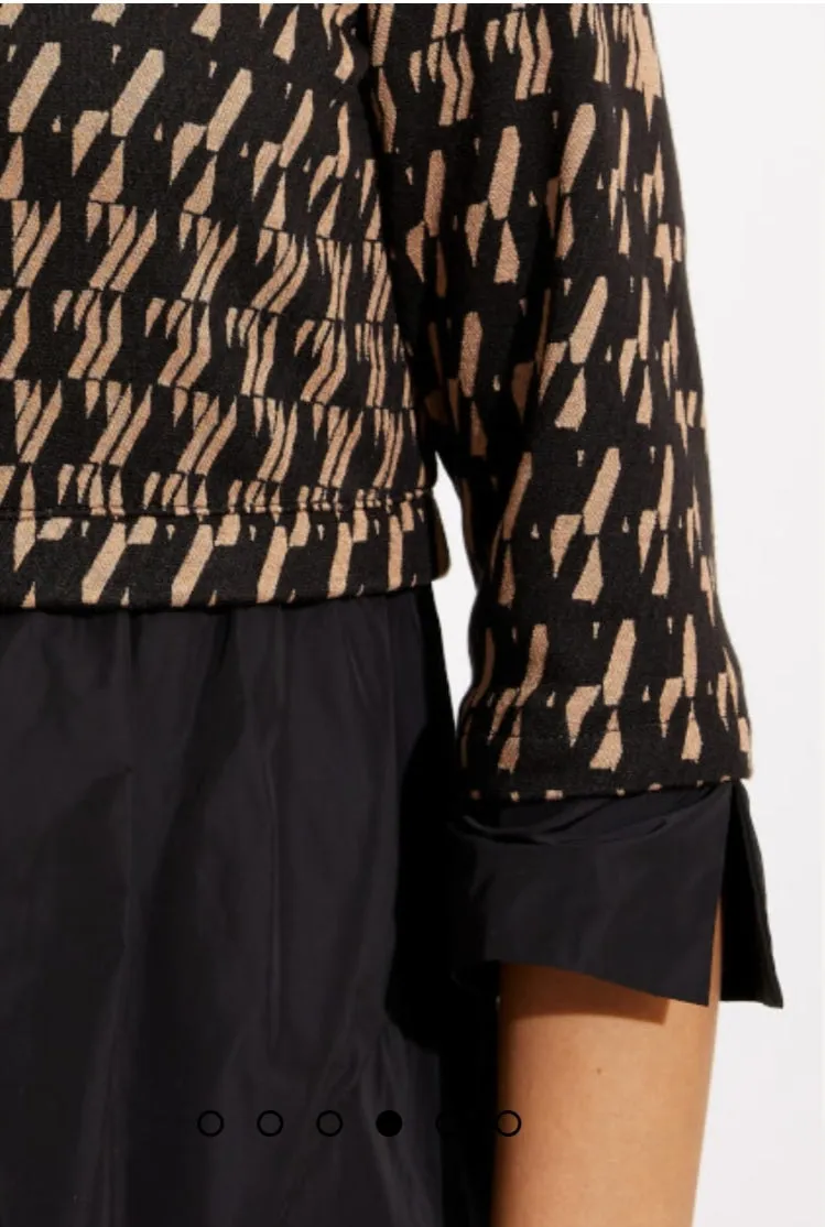 Joseph Ribkoff tan and black tunic