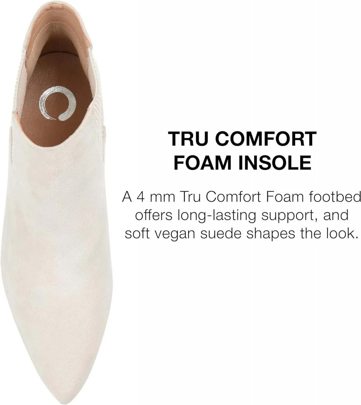 Journee Collection Womens Elitta Bootie with Pointed Toe Ivory Off White 9M