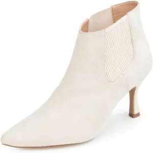 Journee Collection Womens Elitta Bootie with Pointed Toe Ivory Off White 9M