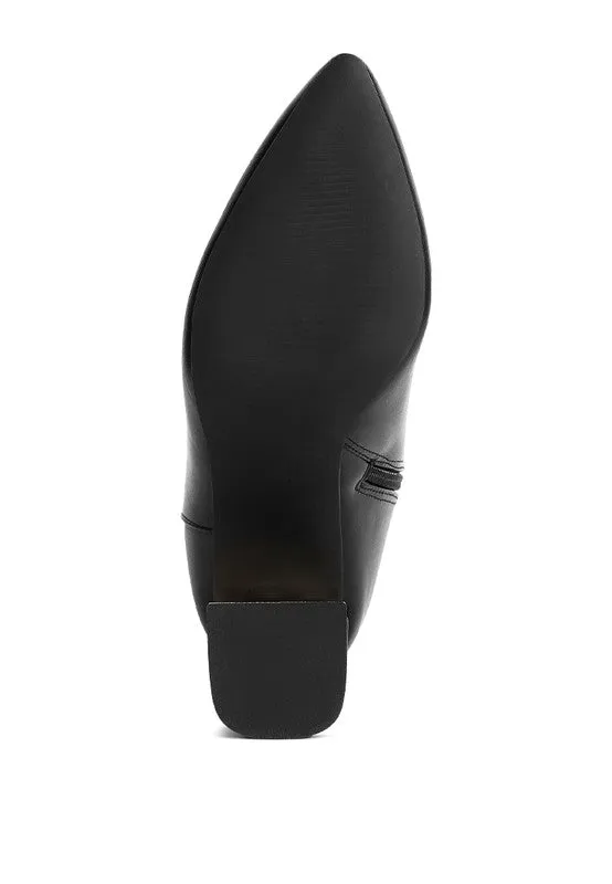Keep Up- Black Ankle Bootie with Block Heel