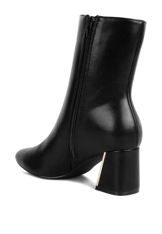 Keep Up- Black Ankle Bootie with Block Heel