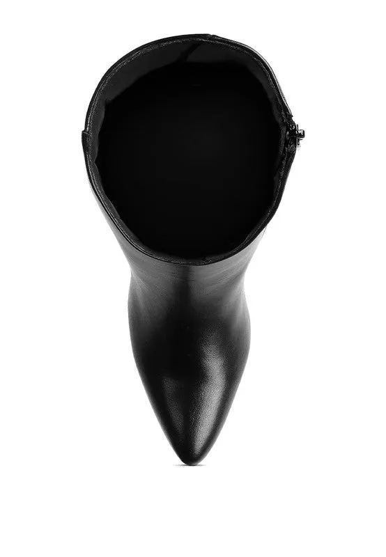 Keep Up- Black Ankle Bootie with Block Heel