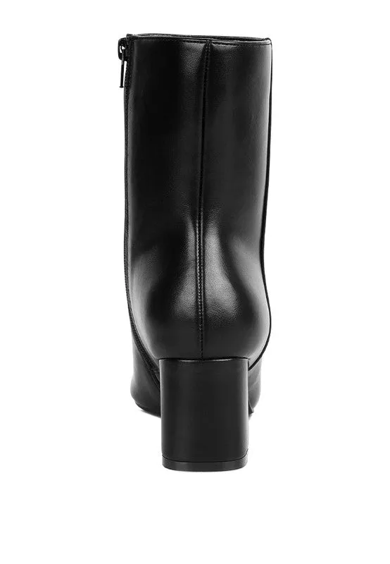 Keep Up- Black Ankle Bootie with Block Heel