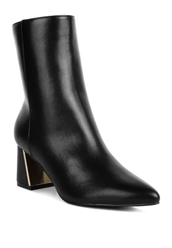 Keep Up- Black Ankle Bootie with Block Heel