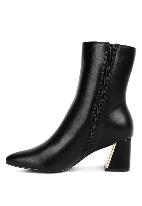 Keep Up- Black Ankle Bootie with Block Heel