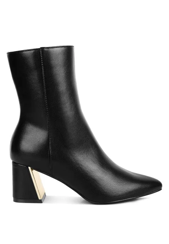 Keep Up- Black Ankle Bootie with Block Heel