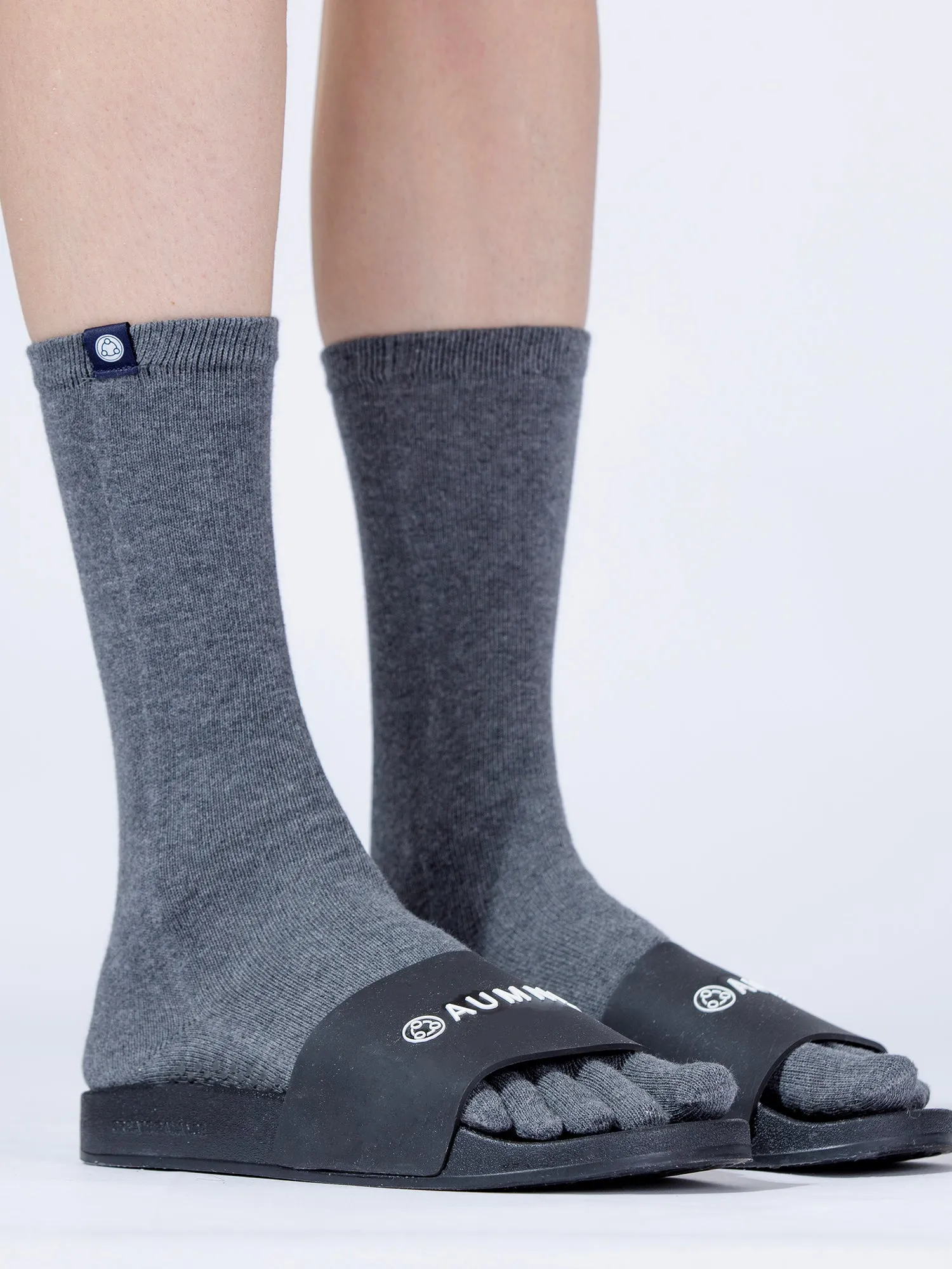 KNEE HIGH FULL TOE YOGA SOCKS, GREY