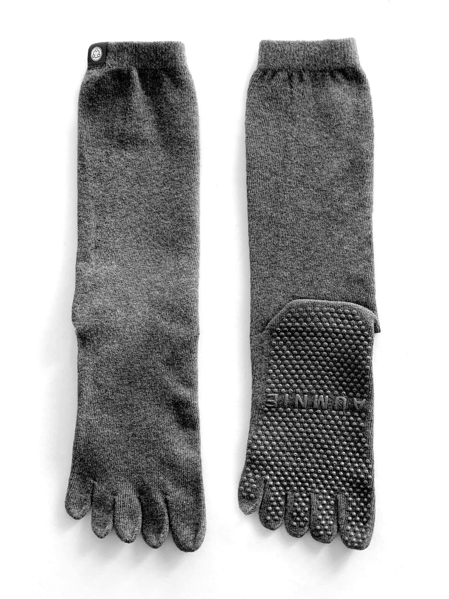 KNEE HIGH FULL TOE YOGA SOCKS, GREY