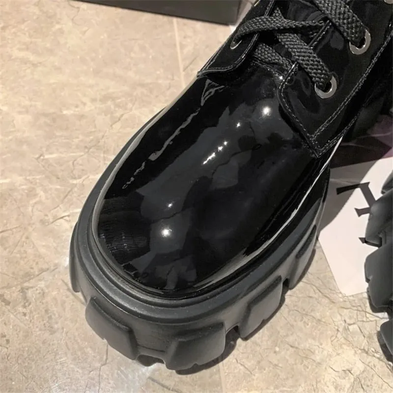 Lace Up Women Knee High Motorcycle boots