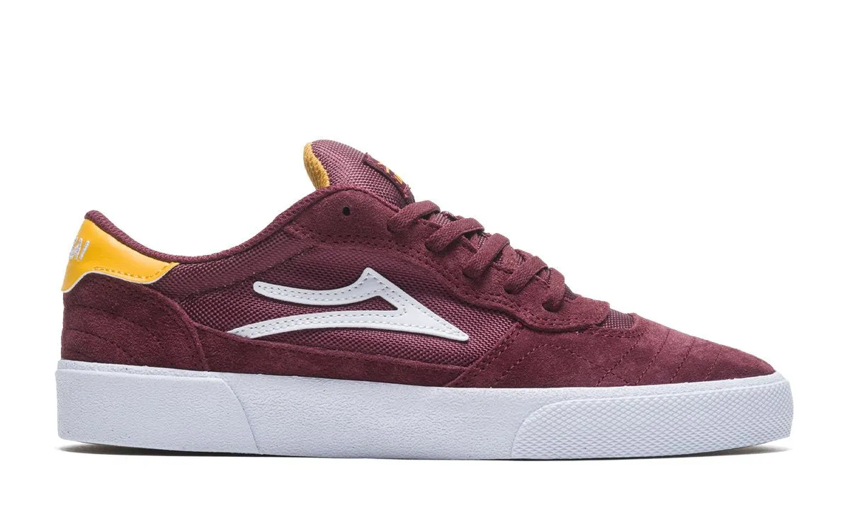 LAKAI SKATE SHOES: CAMBRIDGE. Burgandy Suede. Sizes 7