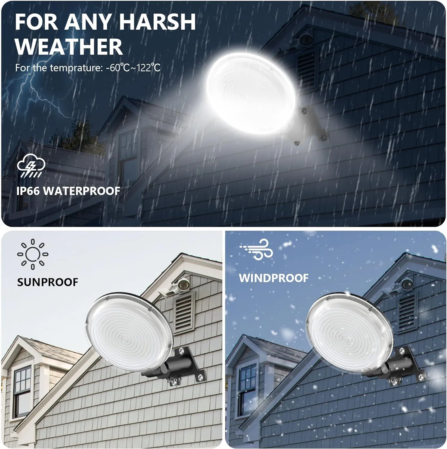 LED Barn Light, 10000LM Dusk to Dawn Outdoor Security Flood Lighting 150° Adjust