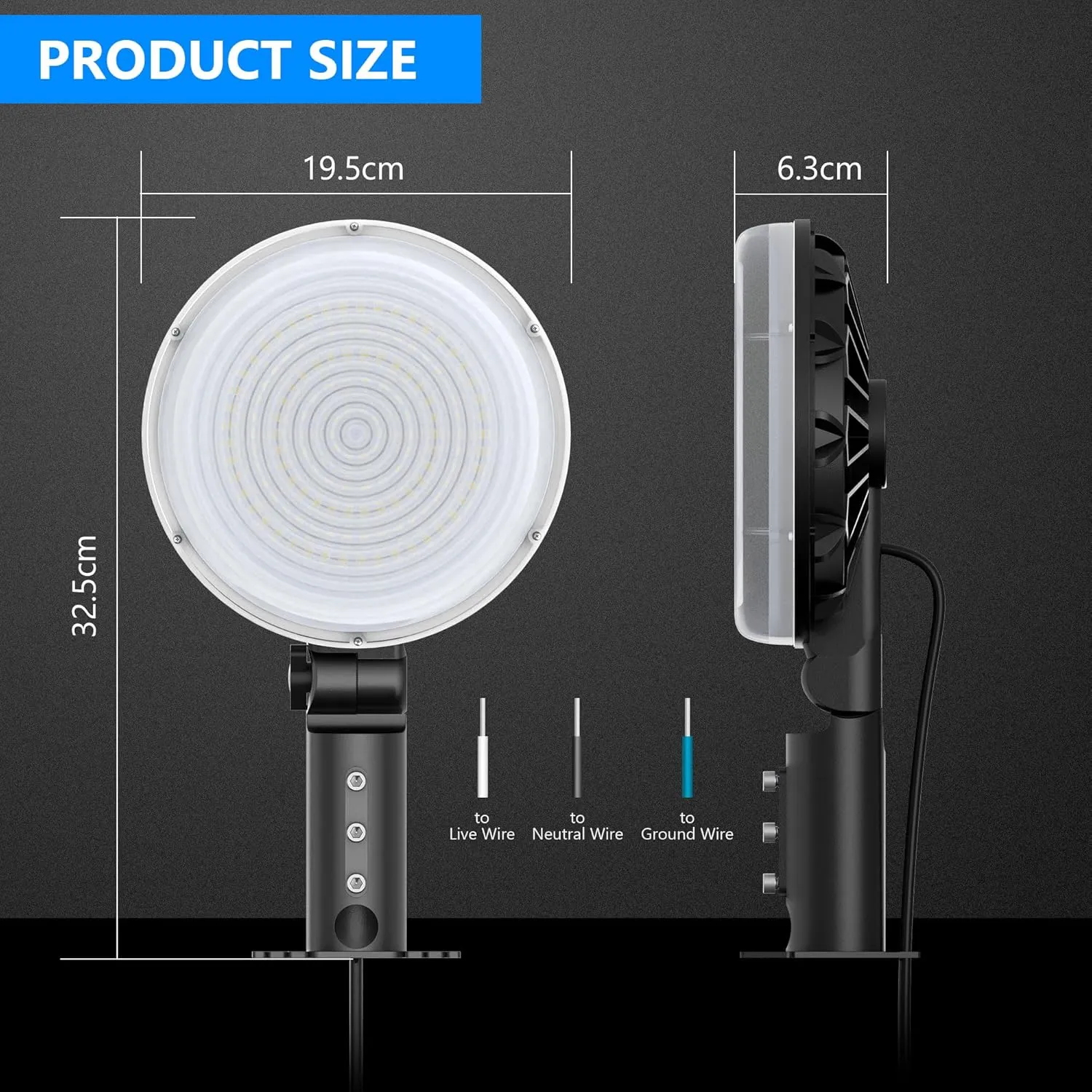 LED Barn Light, 10000LM Dusk to Dawn Outdoor Security Flood Lighting 150° Adjust