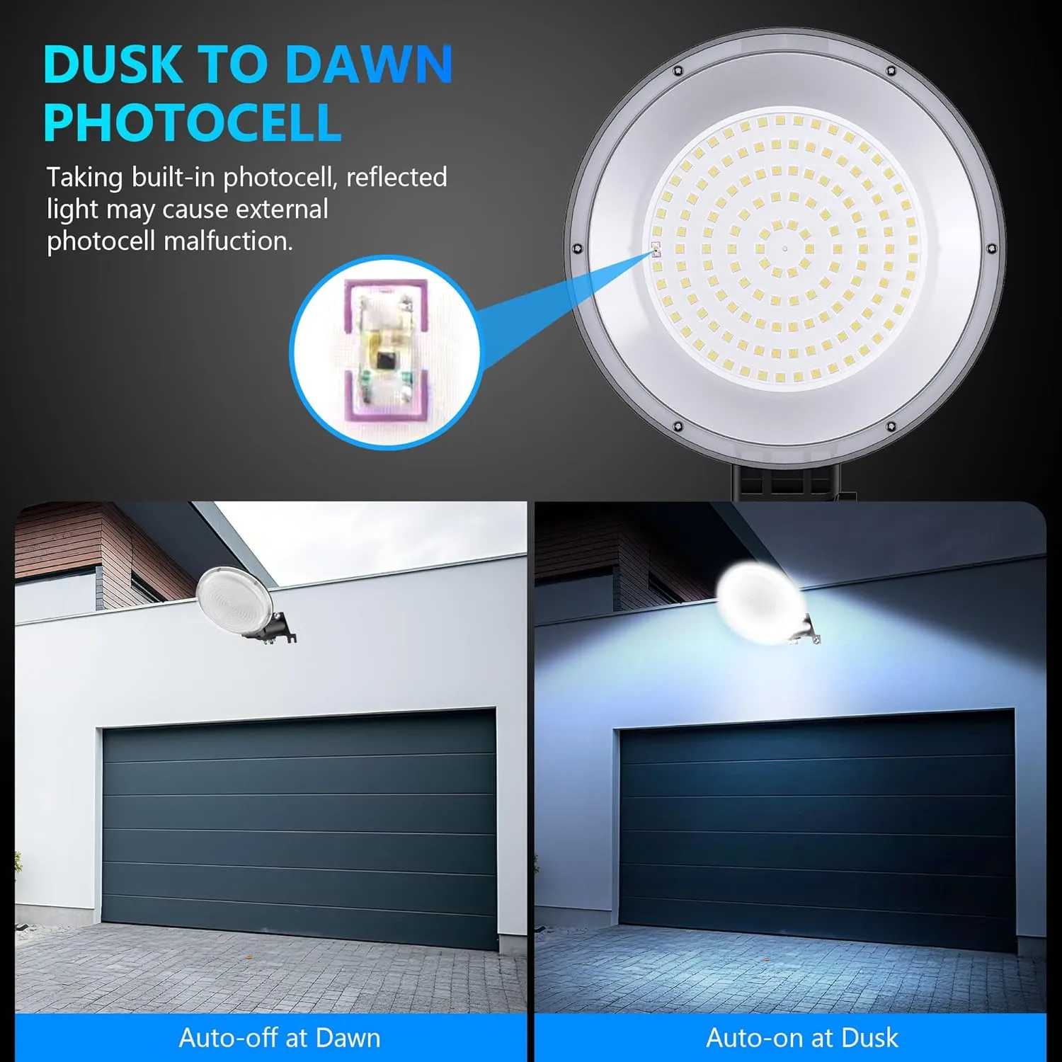 LED Barn Light, 10000LM Dusk to Dawn Outdoor Security Flood Lighting 150° Adjust