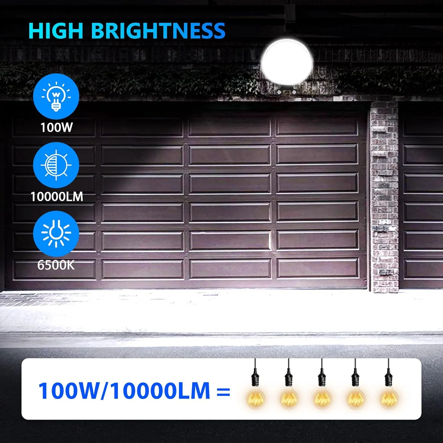 LED Barn Light, 10000LM Dusk to Dawn Outdoor Security Flood Lighting 150° Adjust