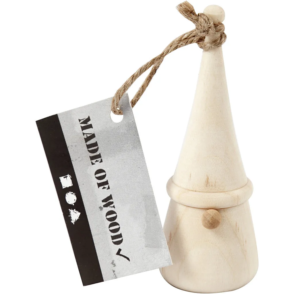 Light Wood Gnomes With Nose Long Cap Decoration Figures Crafts H: 8 cm D: 3 cm