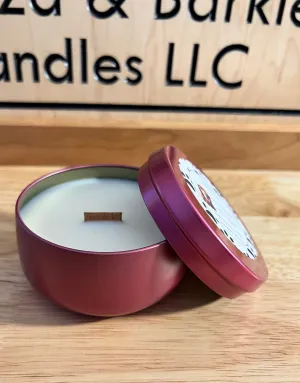 Livin' Life Like Leo - Wooden Wick Medium Tin Candle - Almond Rum Cake Scent
