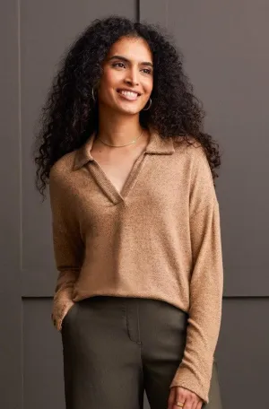 Long Sleeve Johnny Collar Top
