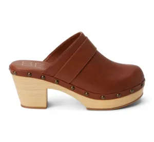 Maverick Heeled Clog - Cognac