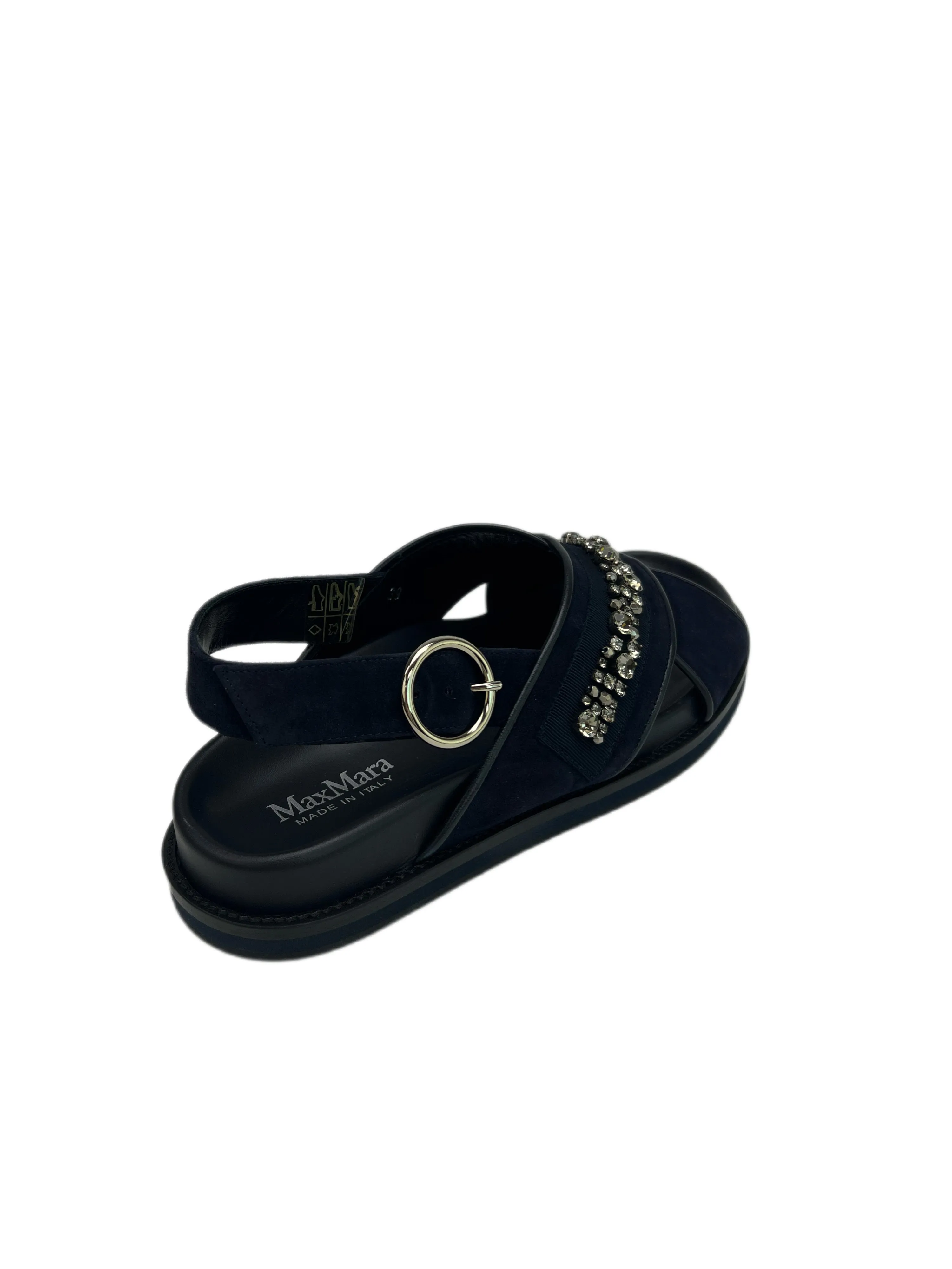 Max Mara Women's Ultramarine Bondeno Embellished Front Sandals NWB