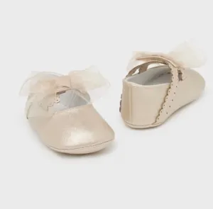 Mayoral Baby Girls Soft Sole Gold Shoe