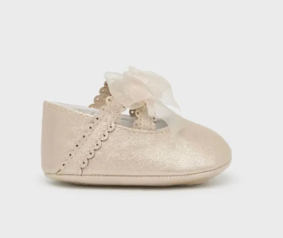 Mayoral Baby Girls Soft Sole Gold Shoe
