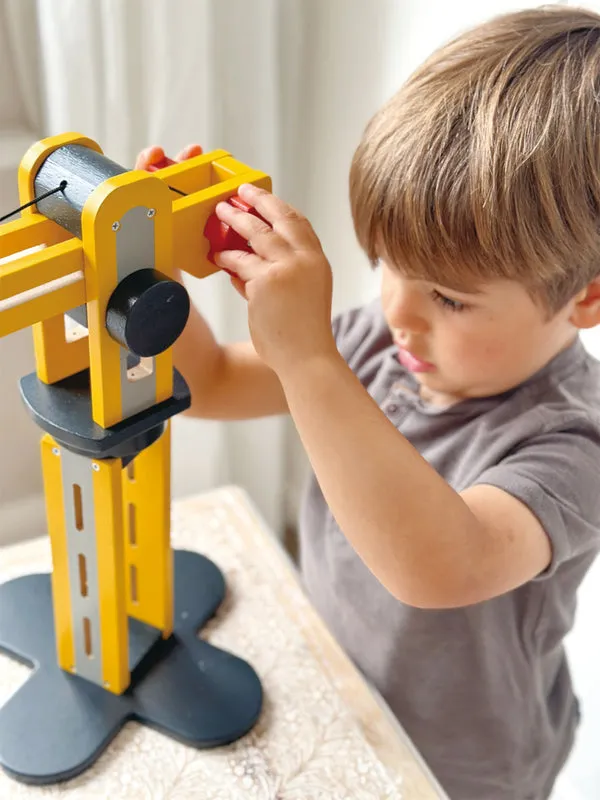 Mentari Wooden Big Yellow Construction Crane