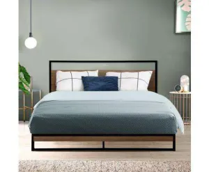 Metal Bed Frame Mattress Base Platform Foundation Black Dane