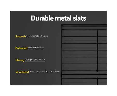 Metal Bed Frame Mattress Base Platform Foundation Black Dane