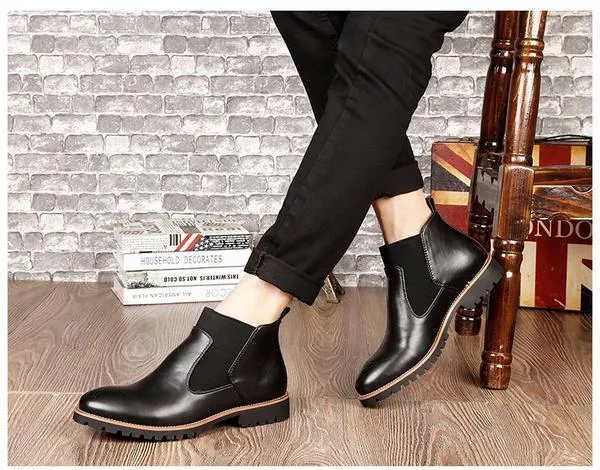 Mid High Chelsea Men Ankle Boots