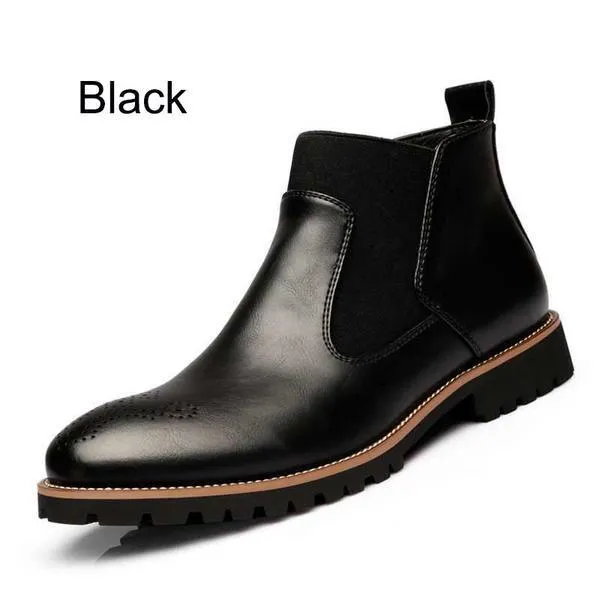 Mid High Chelsea Men Ankle Boots