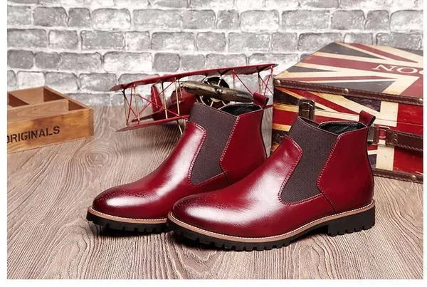 Mid High Chelsea Men Ankle Boots
