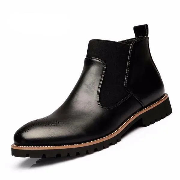 Mid High Chelsea Men Ankle Boots