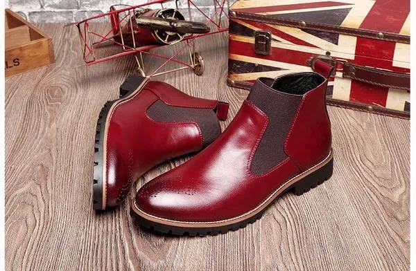 Mid High Chelsea Men Ankle Boots