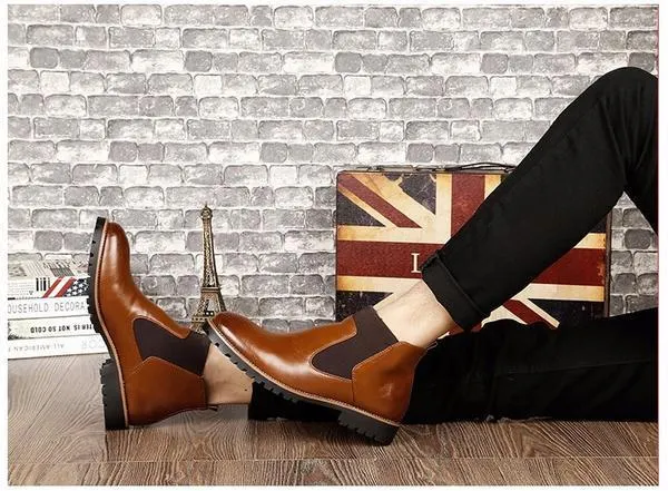 Mid High Chelsea Men Ankle Boots