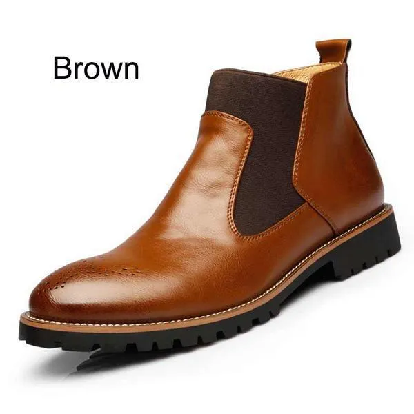 Mid High Chelsea Men Ankle Boots
