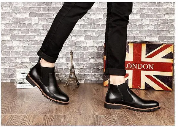 Mid High Chelsea Men Ankle Boots