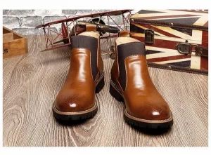 Mid High Chelsea Men Ankle Boots